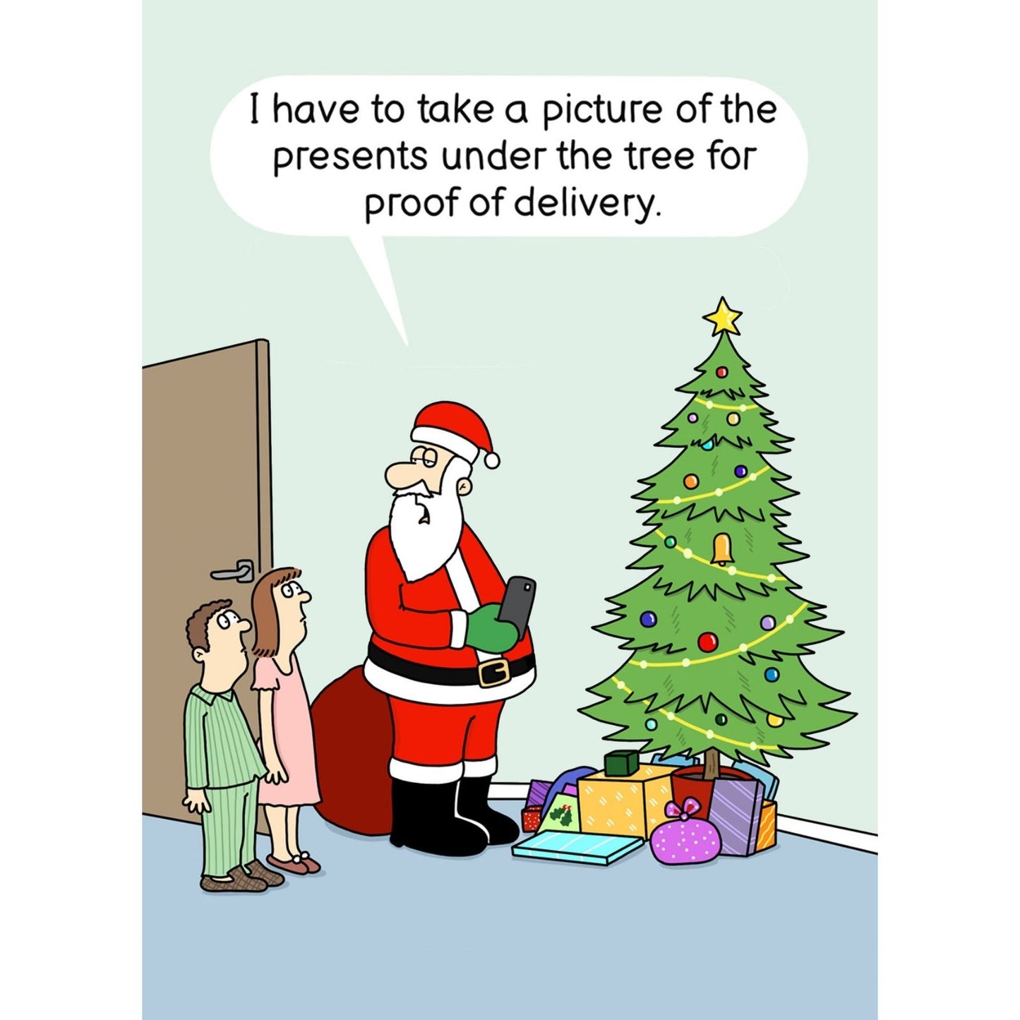 Twizler Humour Christmas Card Proof Of Delivery Funny Xmas Greeting Blank Inside