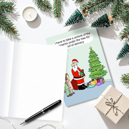 Twizler Humour Christmas Card Proof Of Delivery Funny Xmas Greeting Blank Inside
