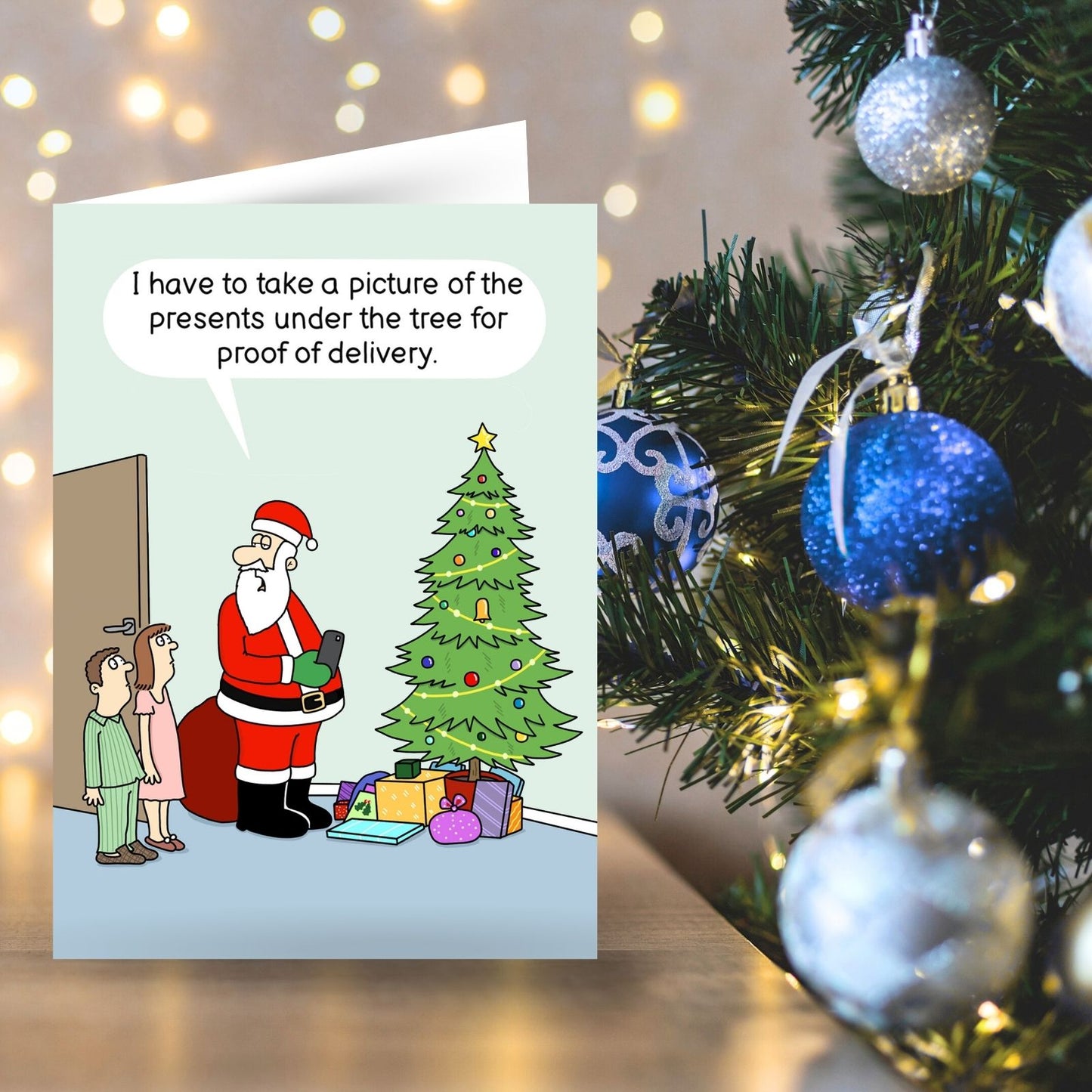 Twizler Humour Christmas Card Proof Of Delivery Funny Xmas Greeting Blank Inside