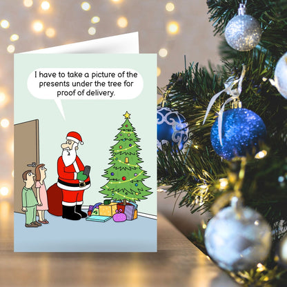 Twizler Humour Christmas Card Proof Of Delivery Funny Xmas Greeting Blank Inside