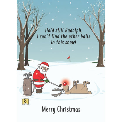 Twizler Humour Christmas Card Rudolph Golf Nose Funny Xmas Greeting Blank Inside