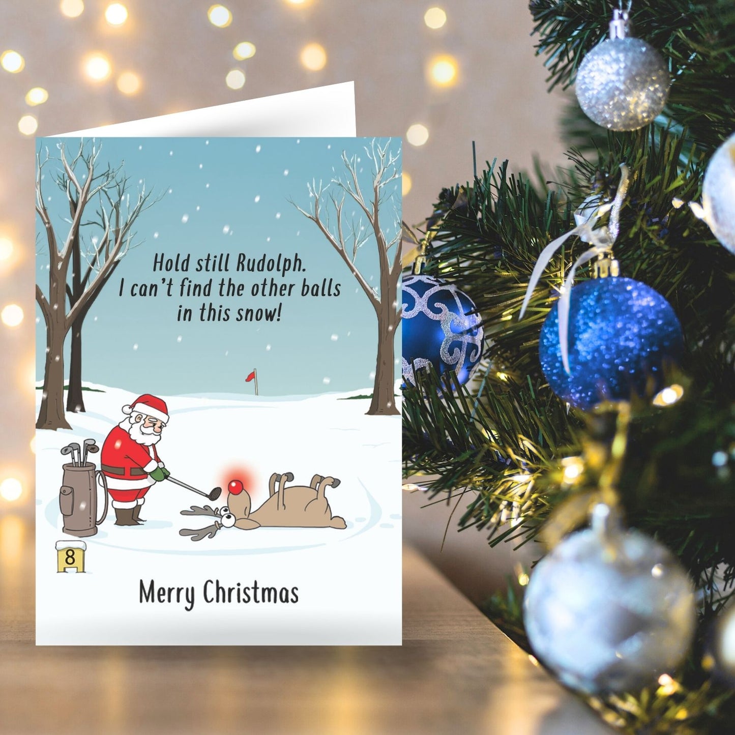 Twizler Humour Christmas Card Rudolph Golf Nose Funny Xmas Greeting Blank Inside