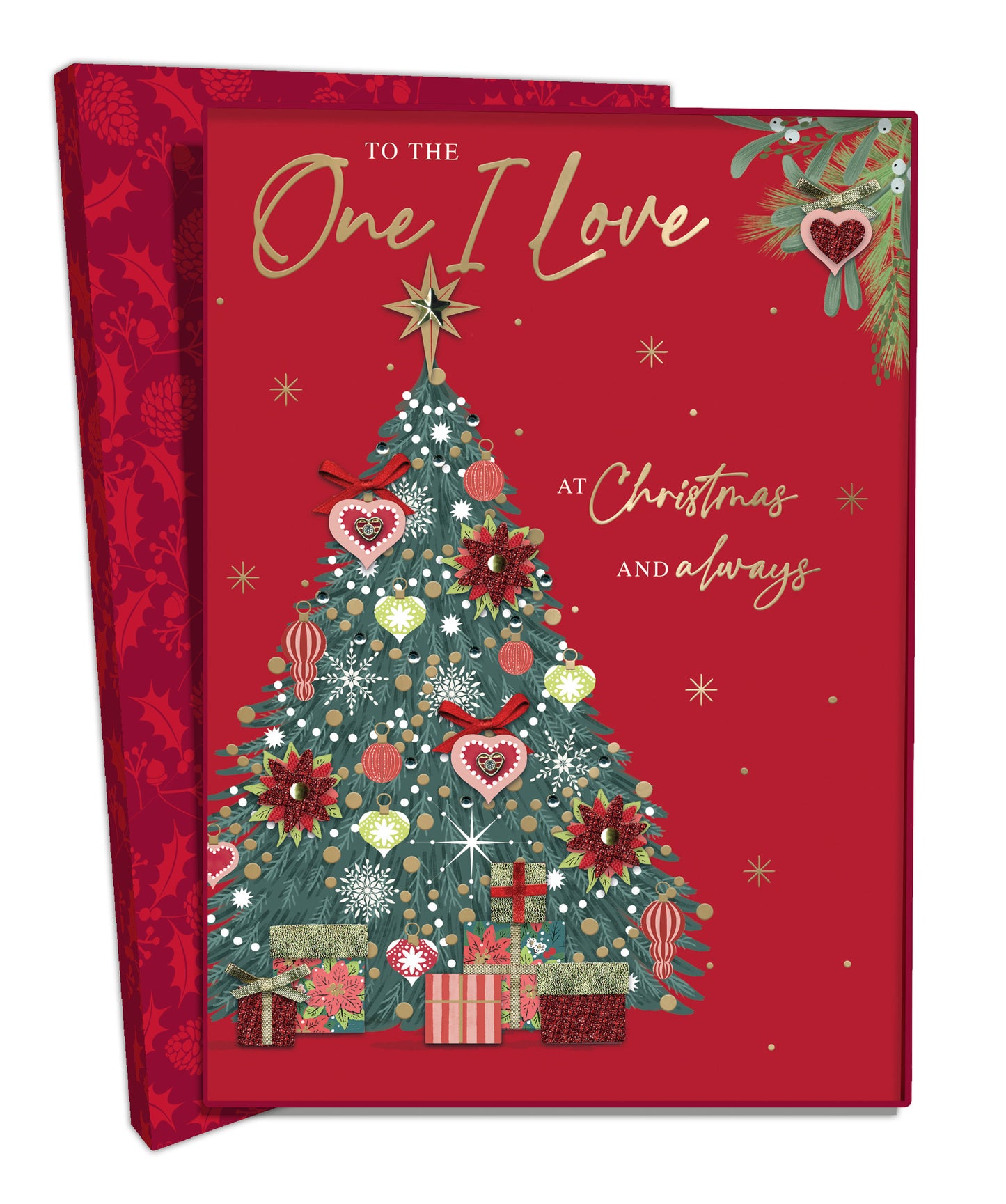 Boxed One I Love Luxury Lavish Keepsake Christmas Greeting Card In A Box
