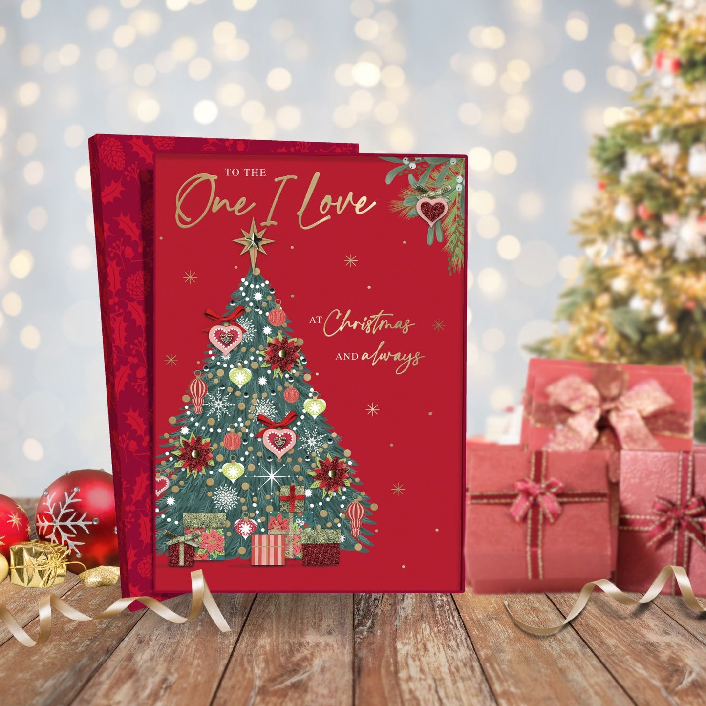 Boxed One I Love Luxury Lavish Keepsake Christmas Greeting Card In A Box