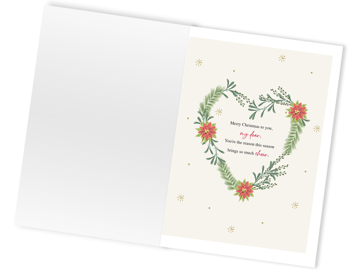 Embellished Beautiful Wife Luxury Lavish Keepsake Large Christmas Greeting Card