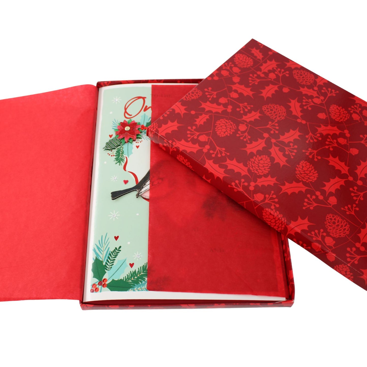 One I Love Christmas Card Boxed Luxury Lavish Embellished A4 Keepsake Xmas Card