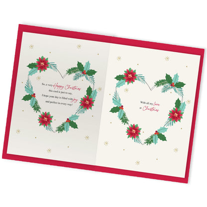Beautiful Wife Christmas Card Boxed Luxury Lavish Embellished A4 Keepsake Card