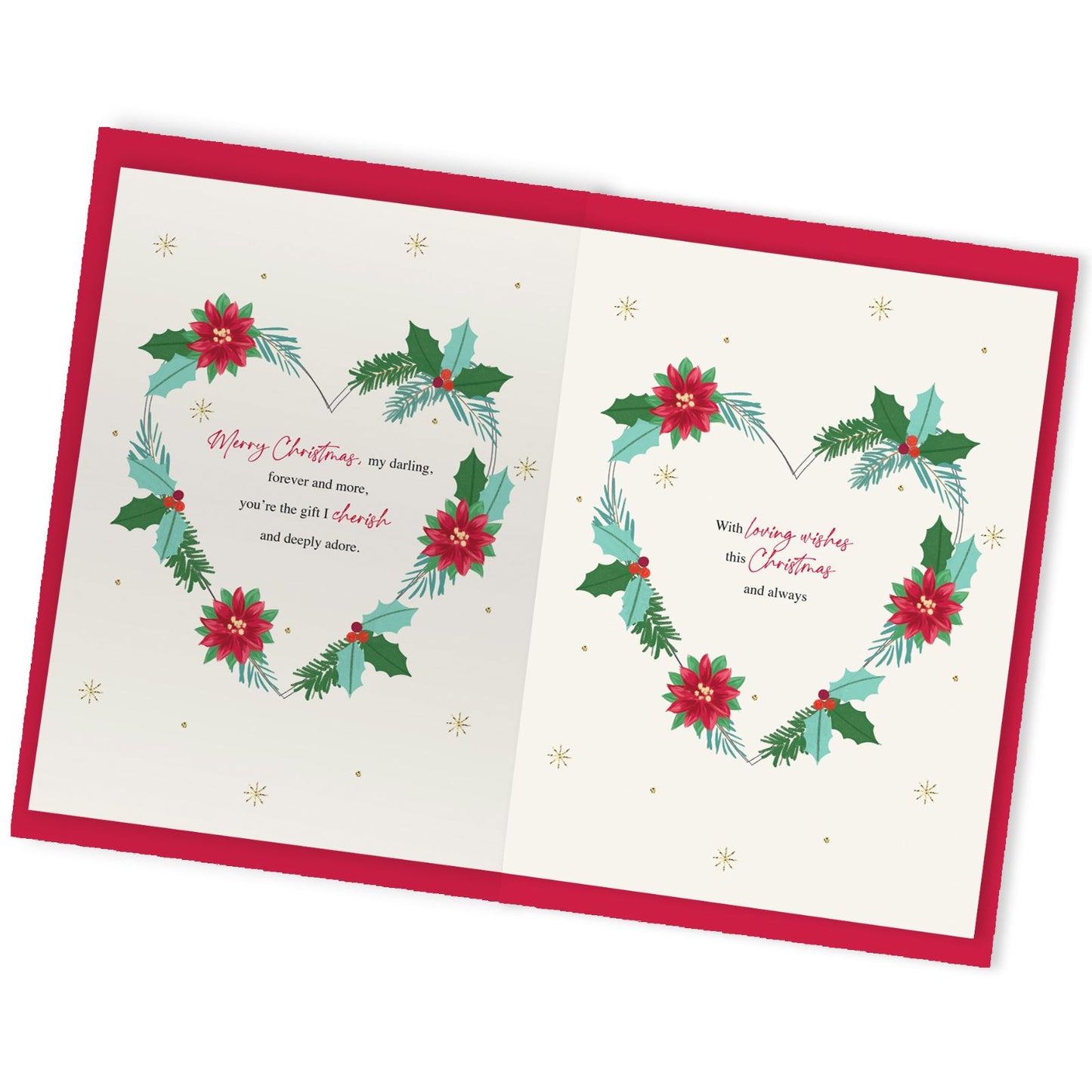Wonderful Wife Christmas Card Boxed Luxury Lavish Embellished A4 Keepsake Card