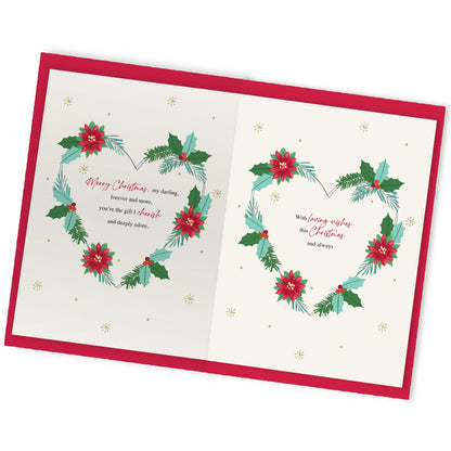 Wonderful Wife Christmas Card Boxed Luxury Lavish Embellished A4 Keepsake Card