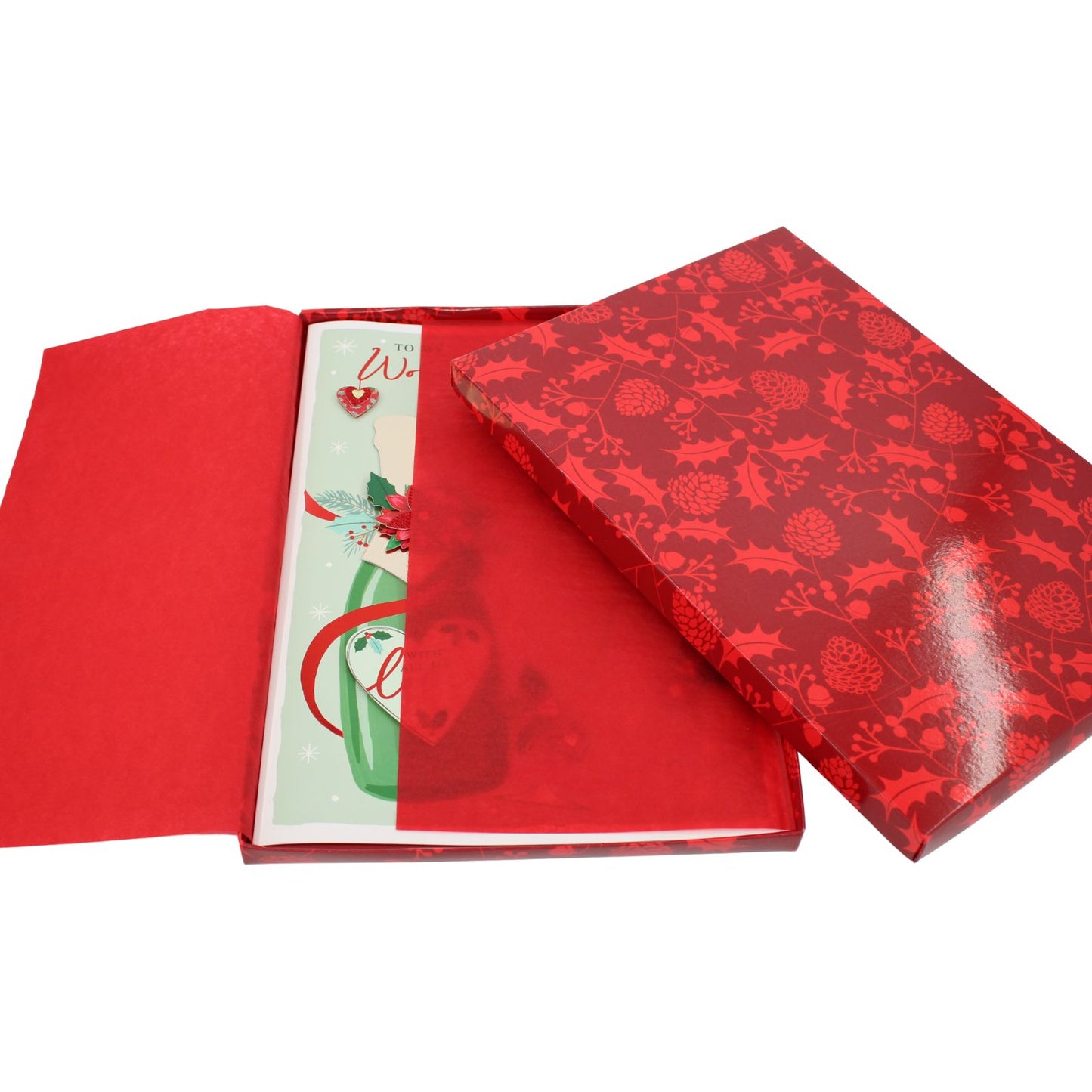 Wonderful Wife Christmas Card Boxed Luxury Lavish Embellished A4 Keepsake Card