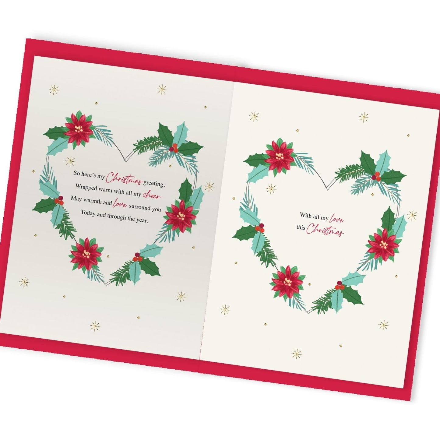 Wife Christmas Card Luxury Boxed Lavish Hand-Finished Embellished Festive Design