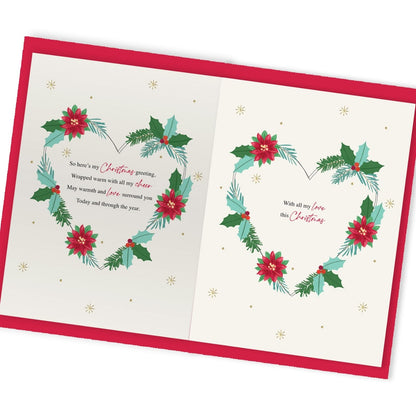 Wife Christmas Card Luxury Boxed Lavish Hand-Finished Embellished Festive Design