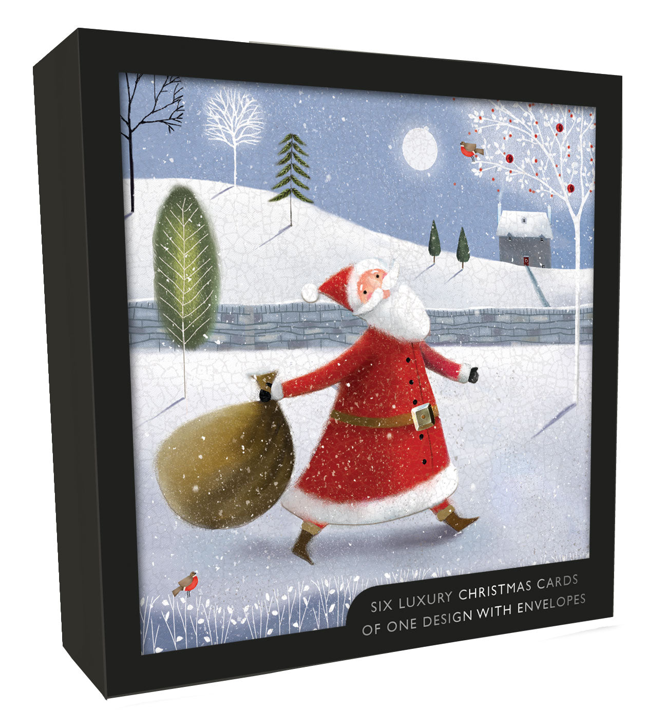 Box of 6 Santa's & His Presents Luxury Hand-Finished Christmas Cards
