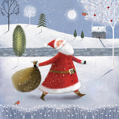 Box of 6 Santa's & His Presents Luxury Hand-Finished Christmas Cards