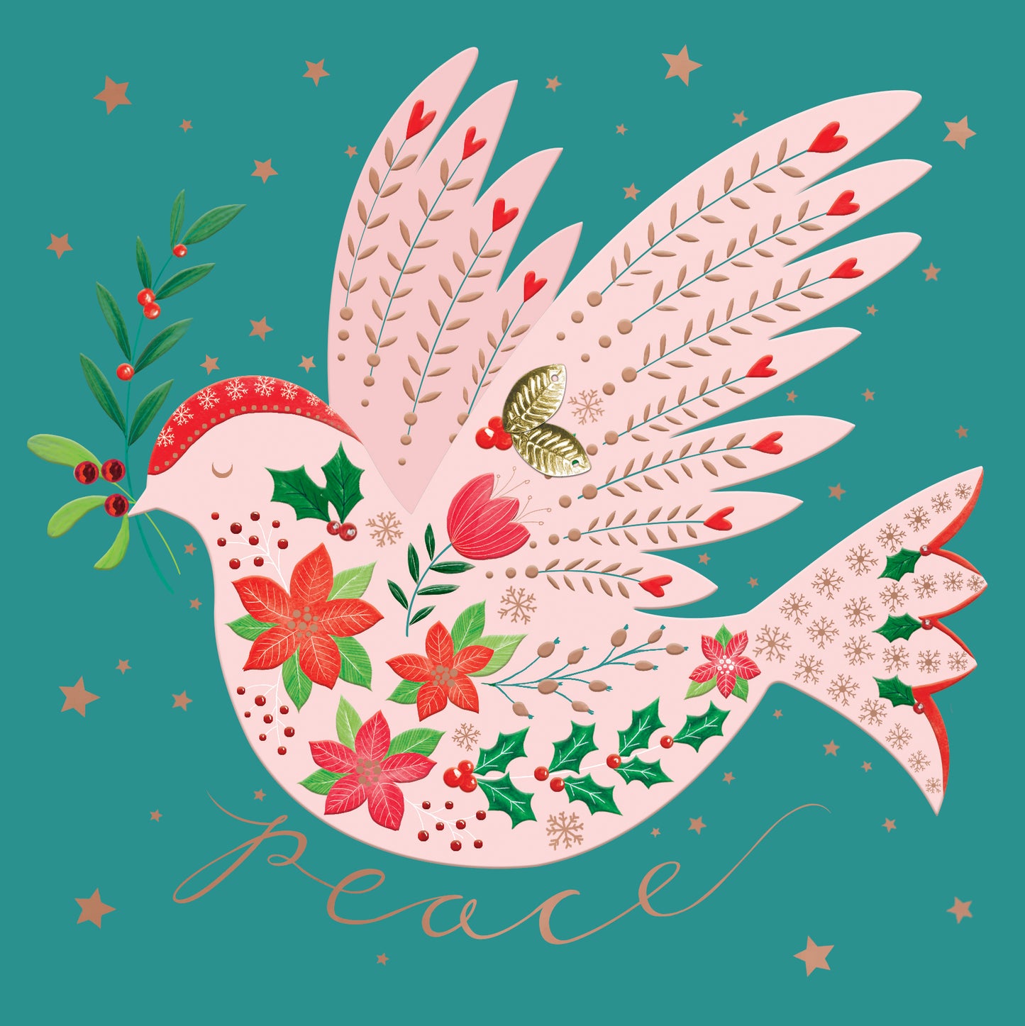 Box of 6 The Dove Of Peace Luxury Hand-Finished Christmas Cards
