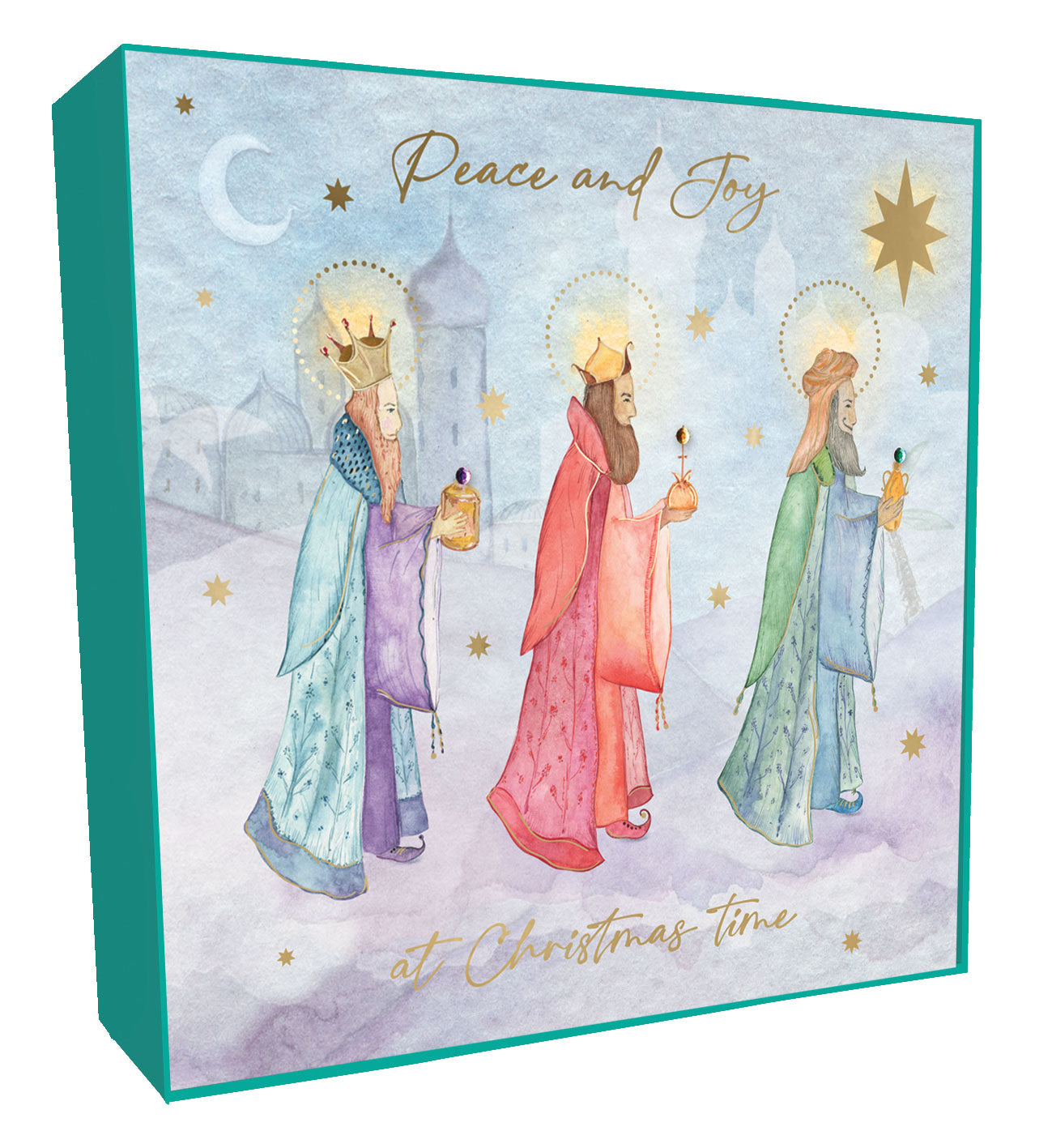 Box Of 6 Sparkle Three Kings Embellished Christmas Cards Xmas Card Boxes