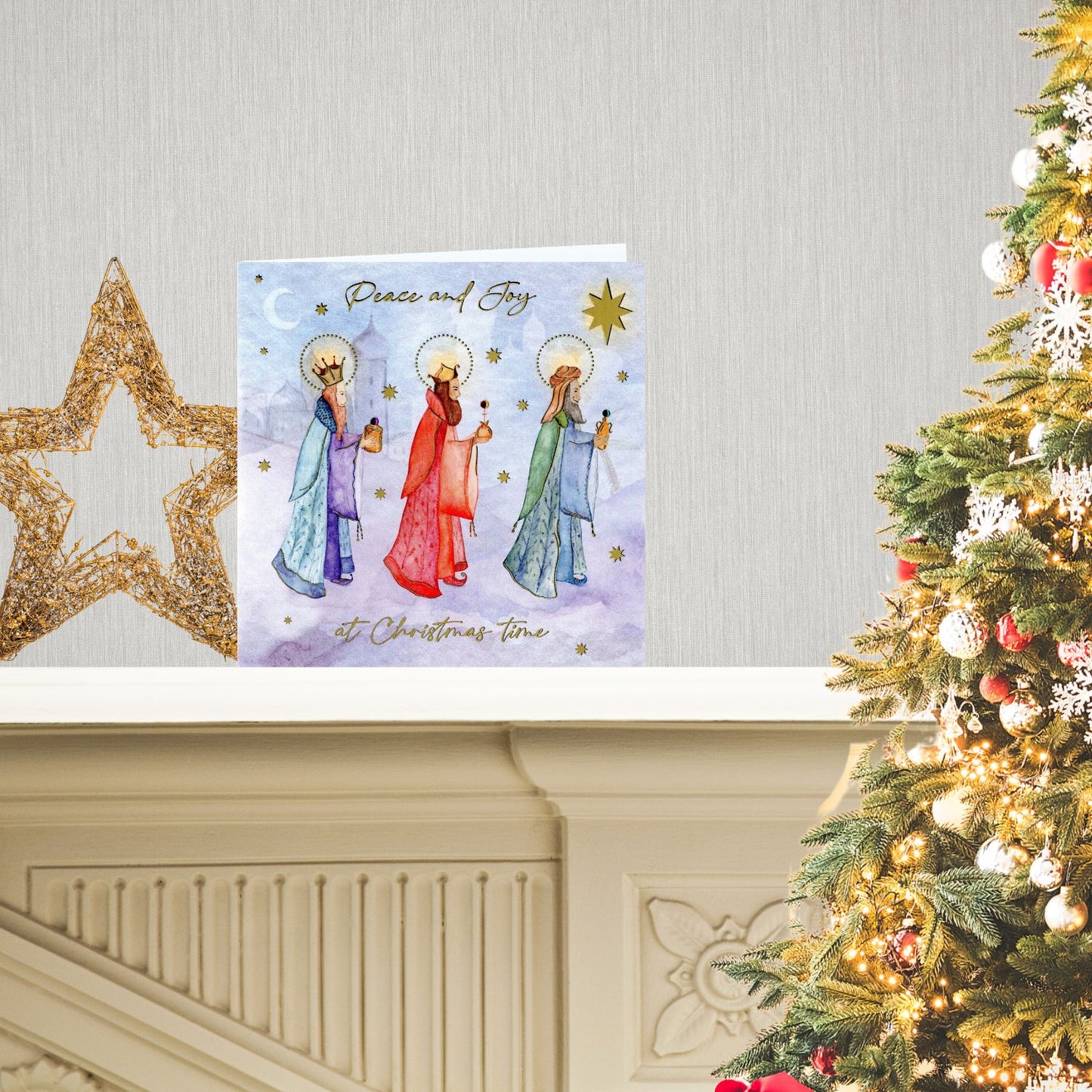 Box Of 6 Sparkle Three Kings Embellished Christmas Cards Xmas Card Boxes