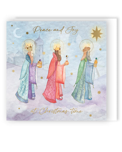 Sparkle Three Kings Embellished Hand-Finished Christmas Greeting Card