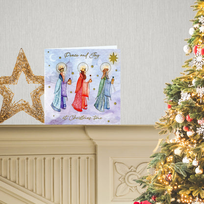 Sparkle Three Kings Embellished Hand-Finished Christmas Greeting Card
