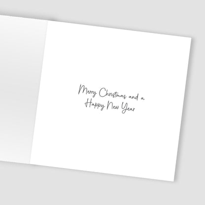 Sparkle Winter Village Skiers Embellished Hand-Finished Christmas Greeting Card