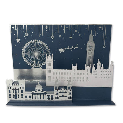 Box Of 5 Christmas Cards 3D Die-Cut Maison De Noel Freestanding London Scene