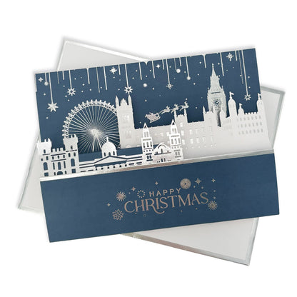 Box Of 5 Christmas Cards 3D Die-Cut Maison De Noel Freestanding London Scene