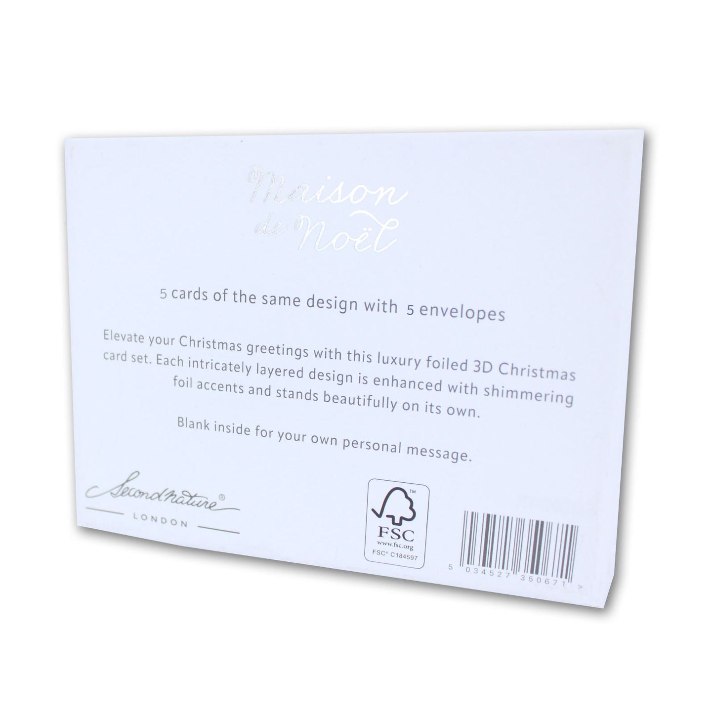Box Of 5 Christmas Cards 3D Die-Cut Maison De Noel Freestanding London Scene