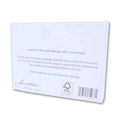 Box Of 5 Christmas Cards 3D Die-Cut Maison De Noel Freestanding London Scene
