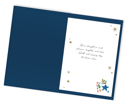 Magnifique Embellished Christmas Cheer Grandson Large Christmas Greeting Card