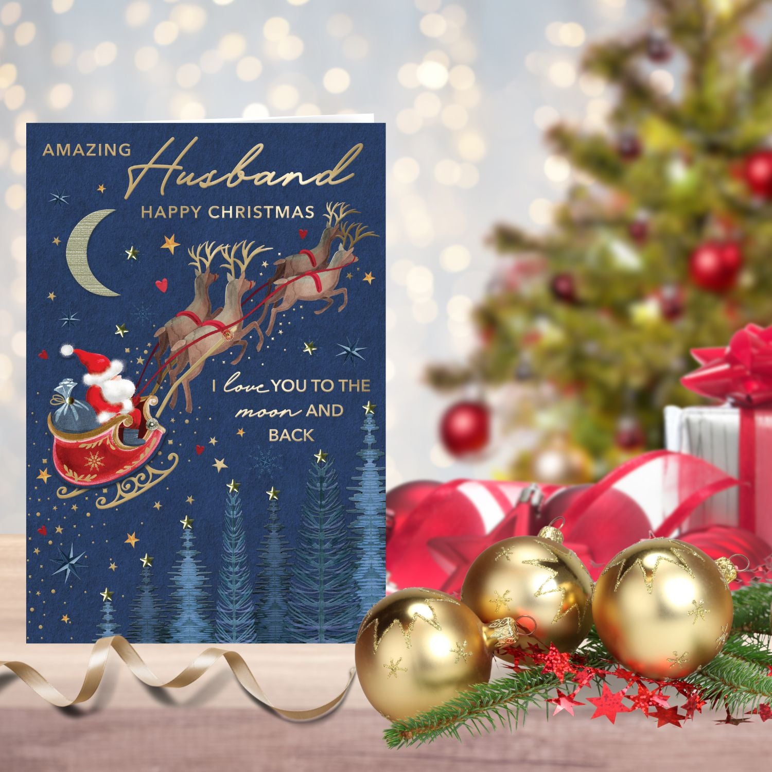 Magnifique Embellished Husband Moon Back Large Christmas