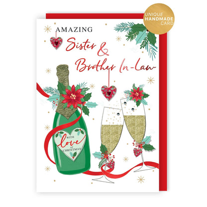 Sister & Brother-In-Law Christmas Card Large Magnifique Hand-Finished Design