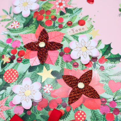 Granddaughter Christmas Card Large Magnifique Hand-Finished Embellished  Design