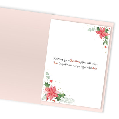 Mum & Dad Christmas Card Large Magnifique Hand-Finished Embellished Robin Design