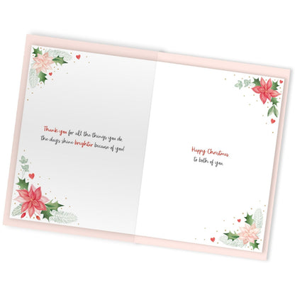 Mum & Dad Christmas Card Large Magnifique Hand-Finished Embellished Robin Design