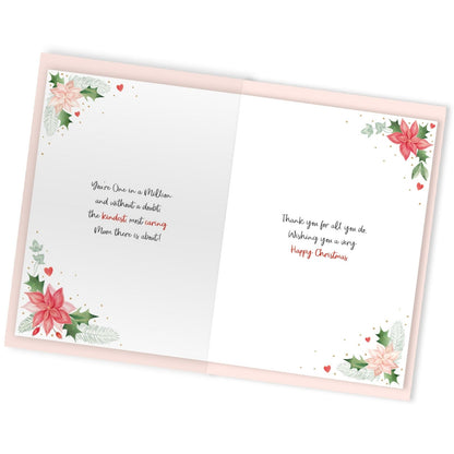 Mum Christmas Card Large Magnifique Hand-Finished Embellished Poinsettia Design
