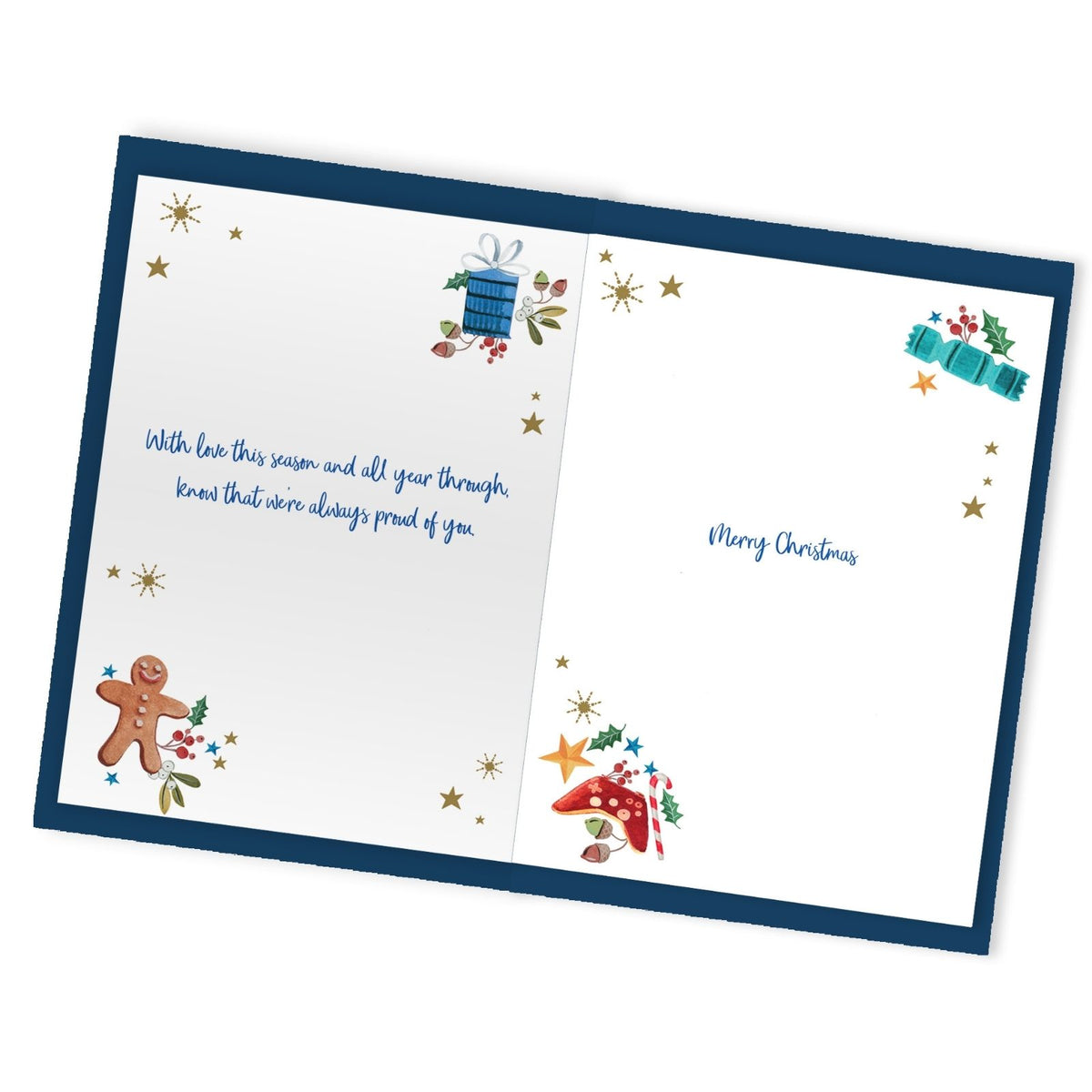 Grandson Christmas Card Large Magnifique Hand-Finished Embellished Xmas Design