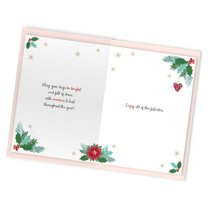 Daughter Christmas Card Large Magnifique Hand-Finished Embellished Letter Design