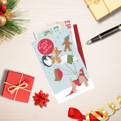 Dog With Christmas Balloons Christmas Money Wallet Gift Card