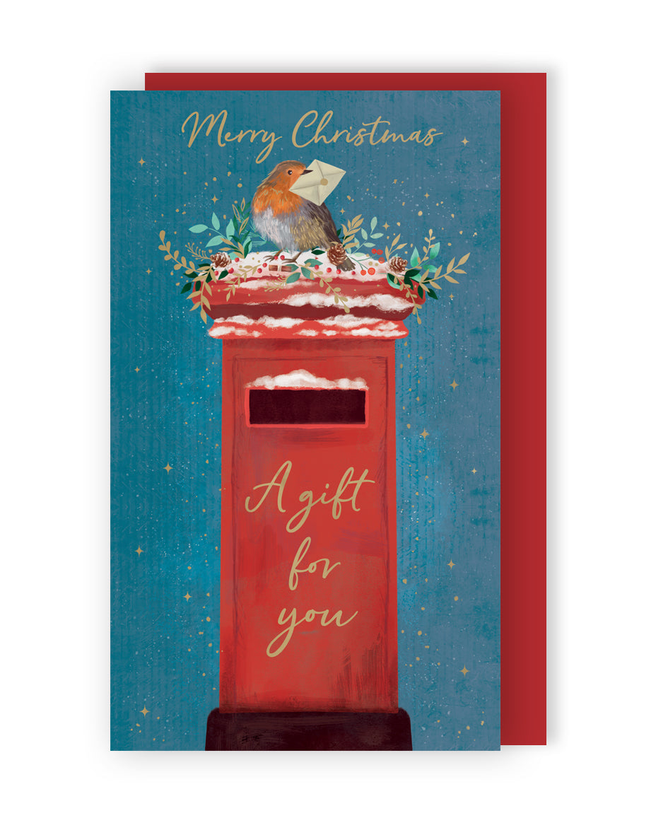 Pillar Box & Robin Christmas Money Wallet Gift Card