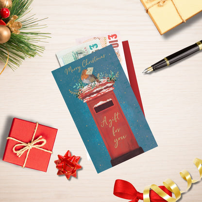 Pillar Box & Robin Christmas Money Wallet Gift Card