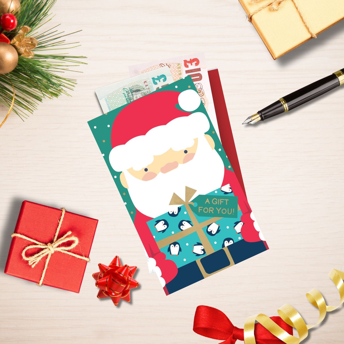 Santa Claus Christmas Money Wallet Gift Card