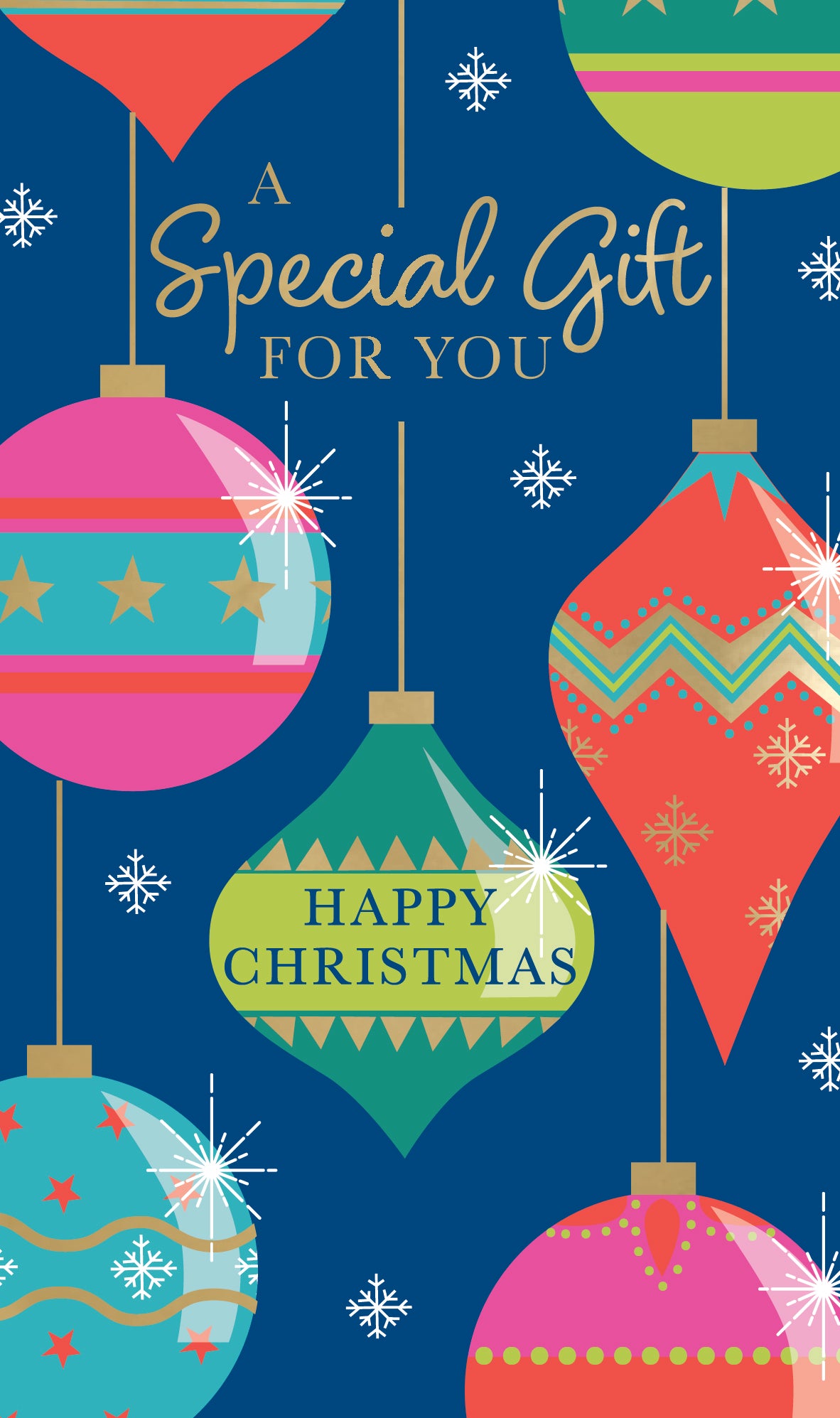 Festive Baubles Christmas Money Wallet Gift Card
