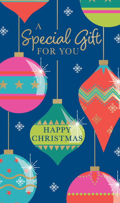 Festive Baubles Christmas Money Wallet Gift Card