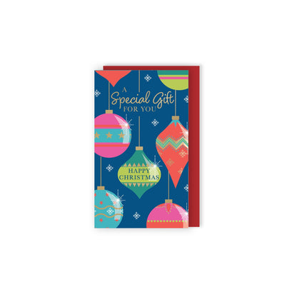 Festive Baubles Christmas Money Wallet Gift Card