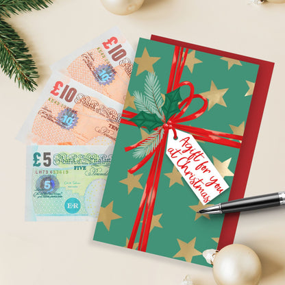 Money Wallet Christmas Card A Gift For You At Christmas Festive Bow Gift Card
