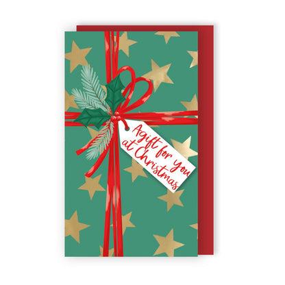 Money Wallet Christmas Card A Gift For You At Christmas Festive Bow Gift Card
