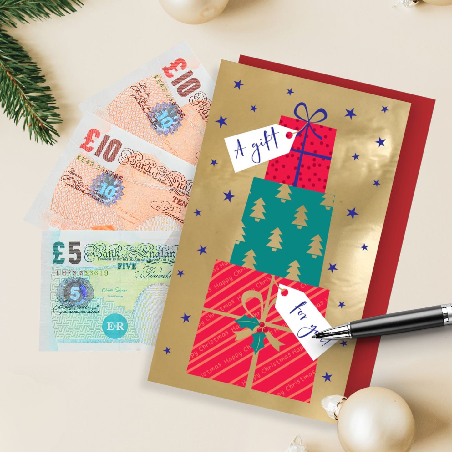 Money Wallet Christmas Card A Gift For You Festive Presents Gift Card