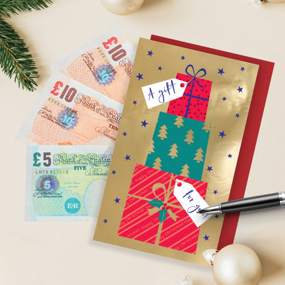 Money Wallet Christmas Card A Gift For You Festive Presents Gift Card