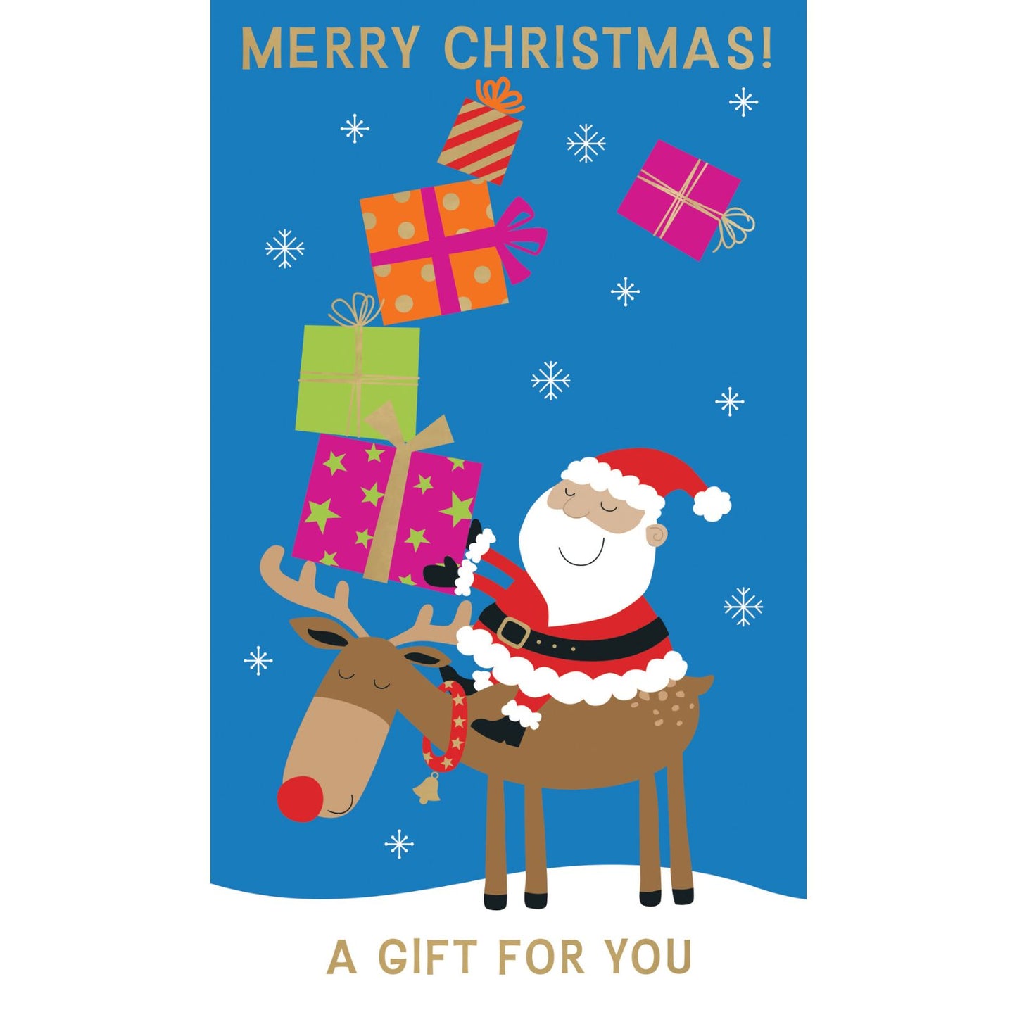 Money Wallet Christmas Card A Gift For You Cute Santa & Rudolph Gift Card