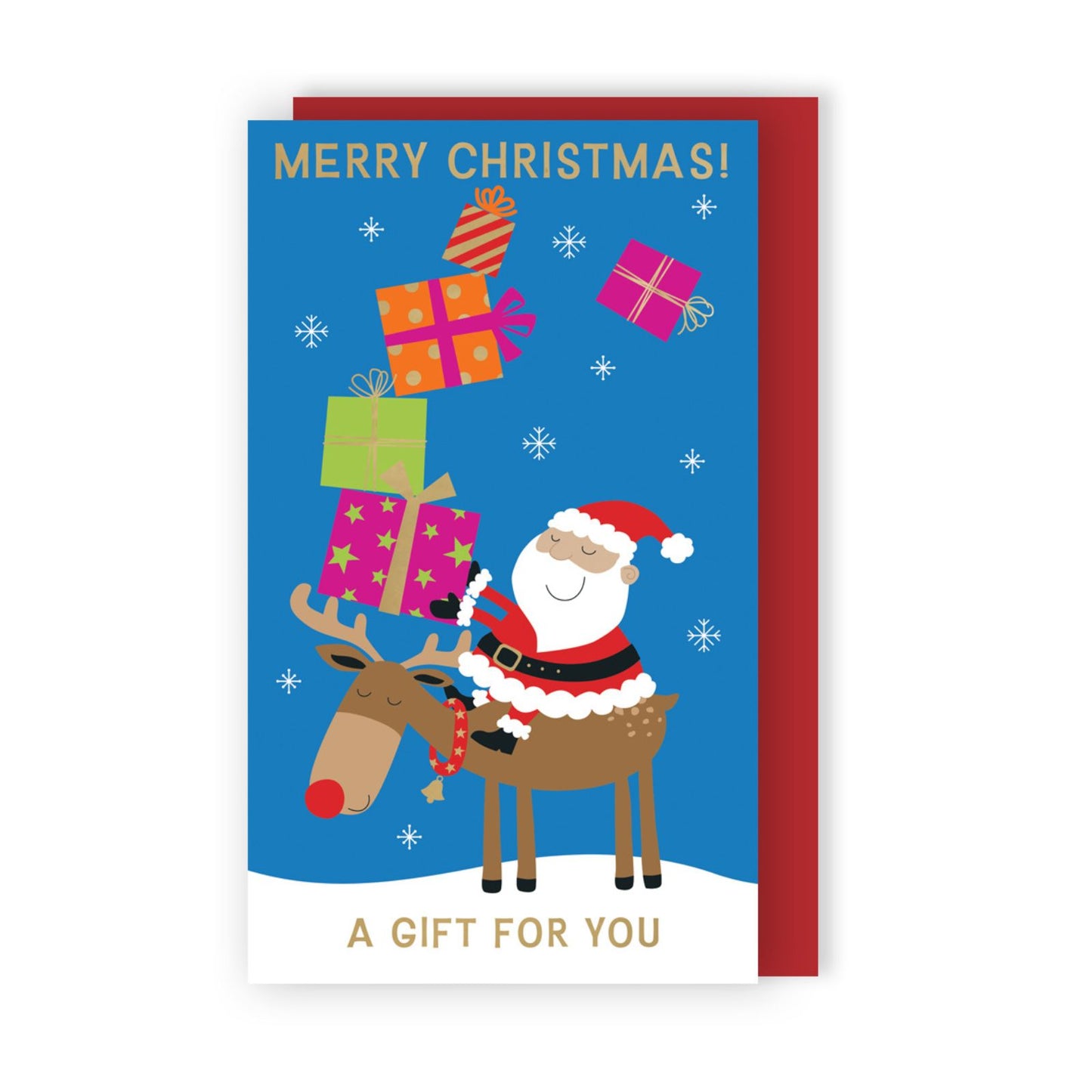 Money Wallet Christmas Card A Gift For You Cute Santa & Rudolph Gift Card